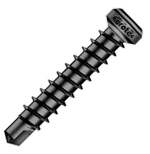 Eurotec stainless steel screw for aluminium, black  (100 pcs.)