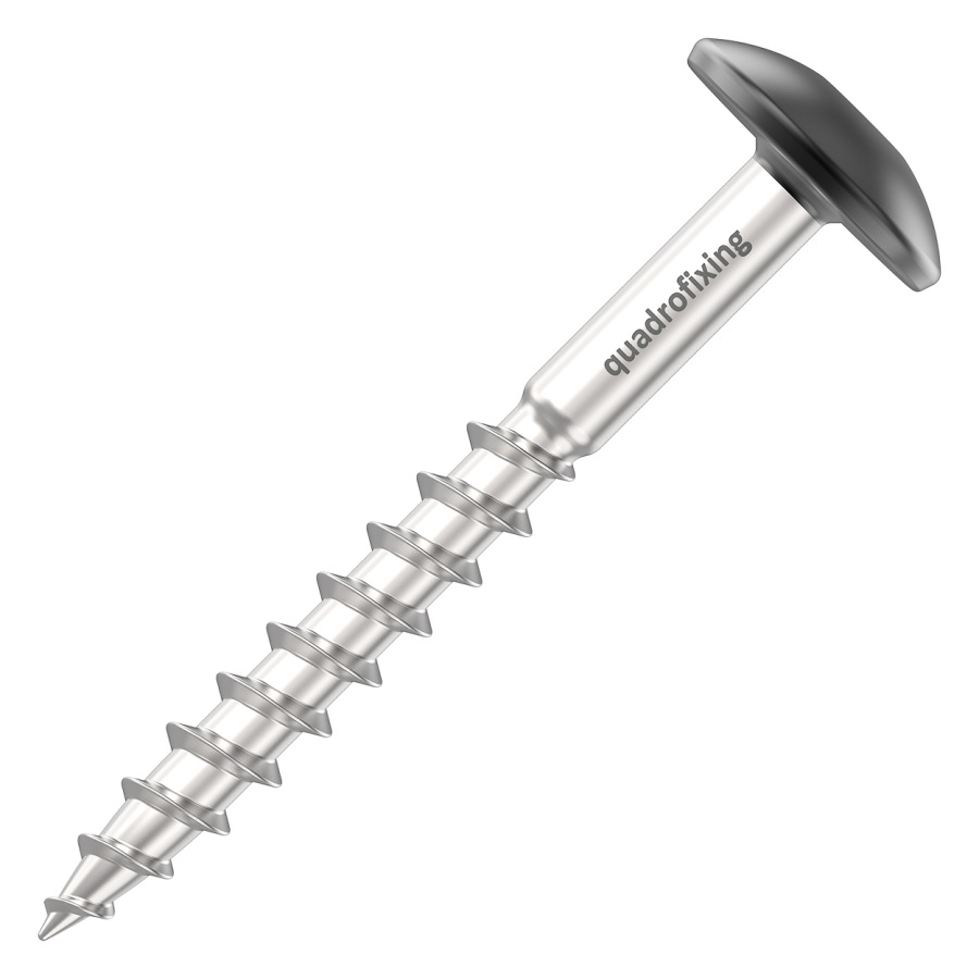 Black HPL facade screws 4.8 mm, RAL 9005, stainless steel A4
