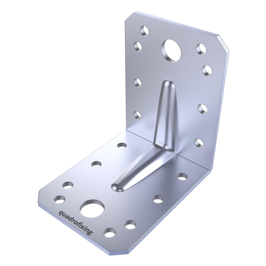 Angle bracket with stiffening rib