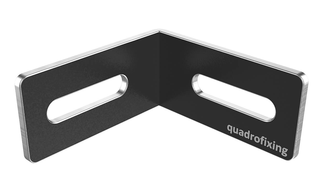 Black Aluminum Angle Bracket for QFX-ALU Profile - 40×40×19.5 mm