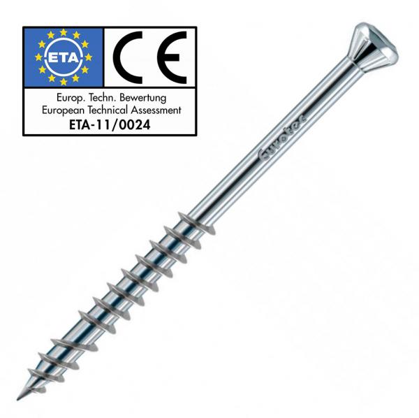 Decking screw 5x60 mm, stainless steel A4, (200 pcs.) EUROTEC Hapatec