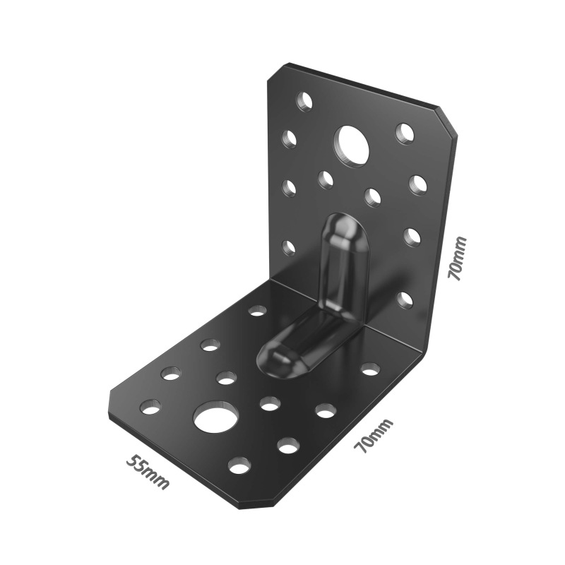 Wood angle with moulding, black 1