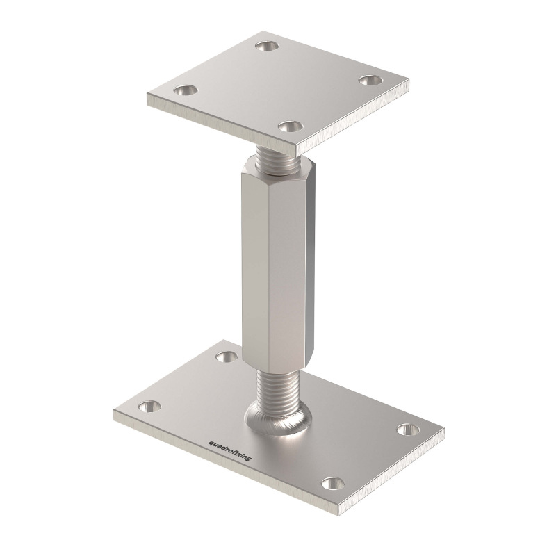 Adjustable Post Base 146–211 mm M24 | Stainless Steel A4 (AISI 316) 1