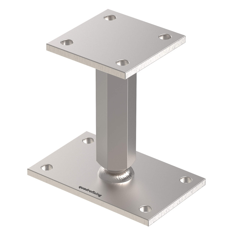 Adjustable Post Base 146–211 mm M24 | Stainless Steel A4 (AISI 316)