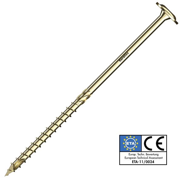 Eurotec Paneltwistec - wafer head constrution screw , yellow zinc (50 pcs.)