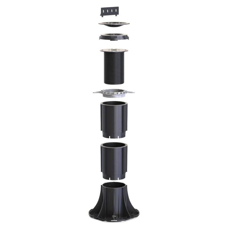 Self leveling pedestals for decking 335-435 mm