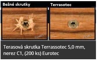 Decking screws, stainless steel C1, Eurotec Terrassotec 5x70 mm, brown (200 pcs.)