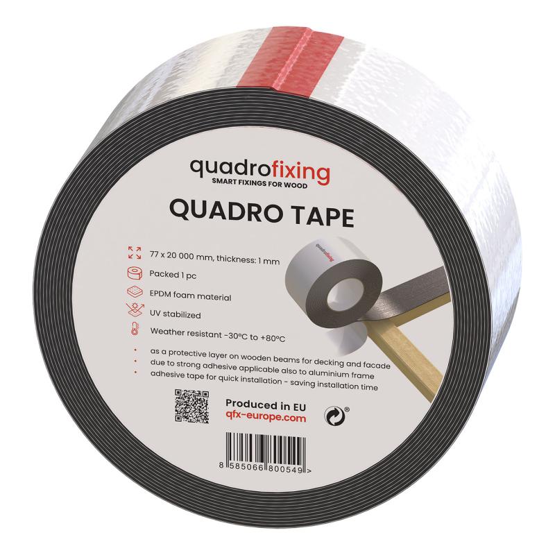 EPDM tape for wood protection - QUADRO TAPE (1x77x20000 mm)