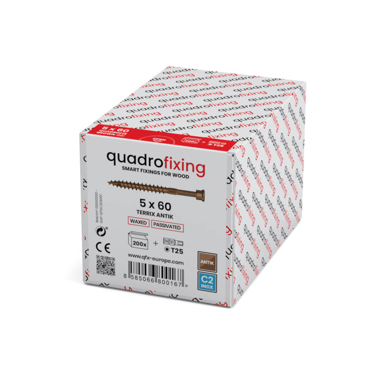 Decking screws 5,0 mm (200 pcs.+bit) TERRIX ANTIK C2 1