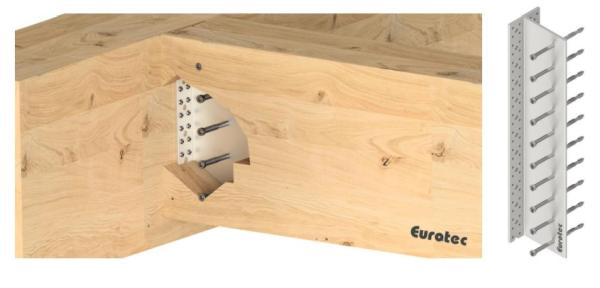 Bracket for concealed joints, aluminium, 115x80x2000 mm - Eurotec T profile 6