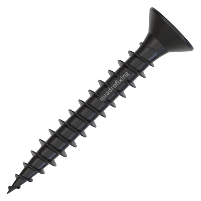 Black waxed stainless deck screws for Quadro Clip (200 pcs. + bit)