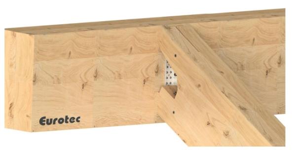 Bracket for concealed joints, aluminium, 115x80x2000 mm - Eurotec T profile 4