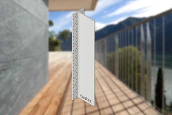 Bracket for concealed joints, aluminium, 115x80x2000 mm - Eurotec T profile 3