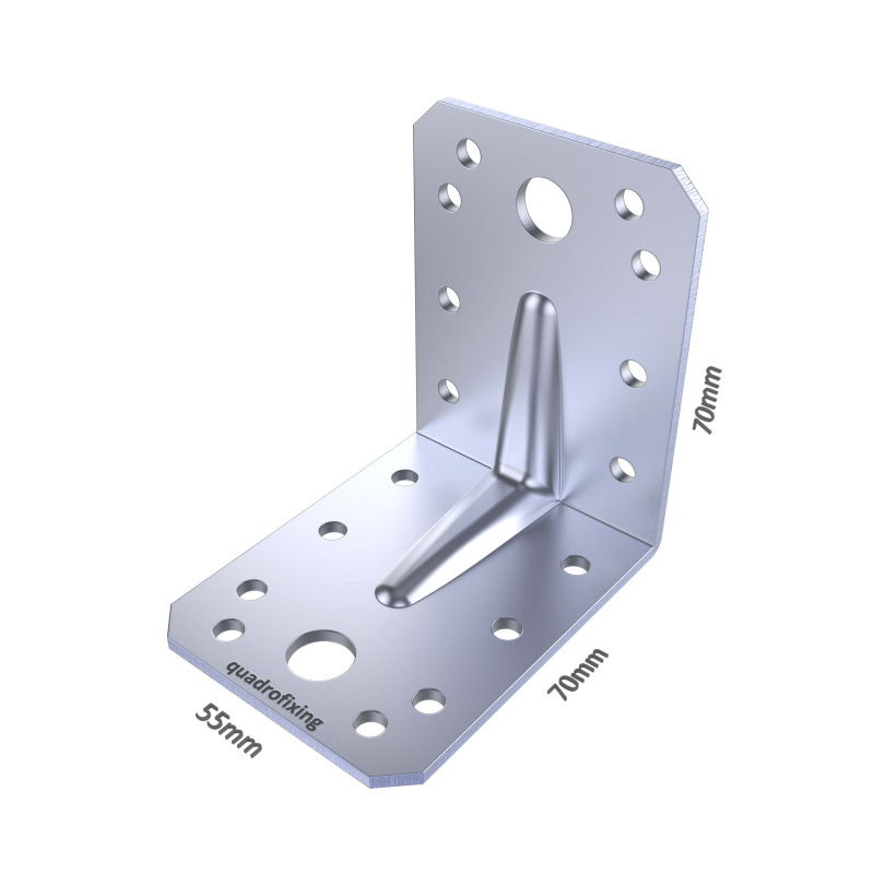 Angle bracket with stiffening rib 1