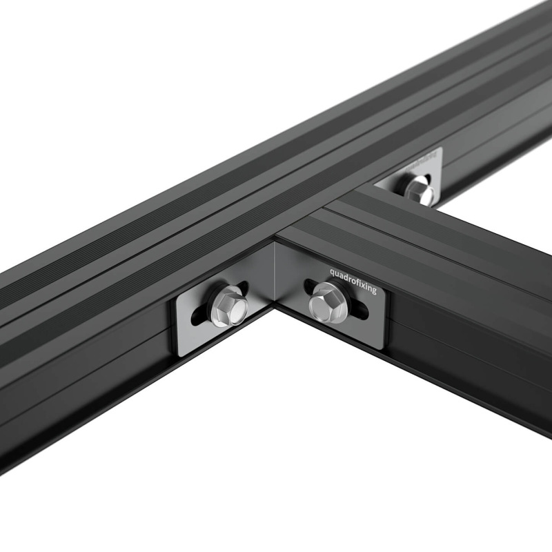 Black Aluminum Angle Bracket for QFX-ALU Profile - 40×40×19.5 mm 1