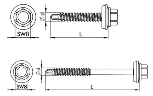 Sheet metal screws 5,5 mm, bimetal, EUROTEC BiGHTY bimetal