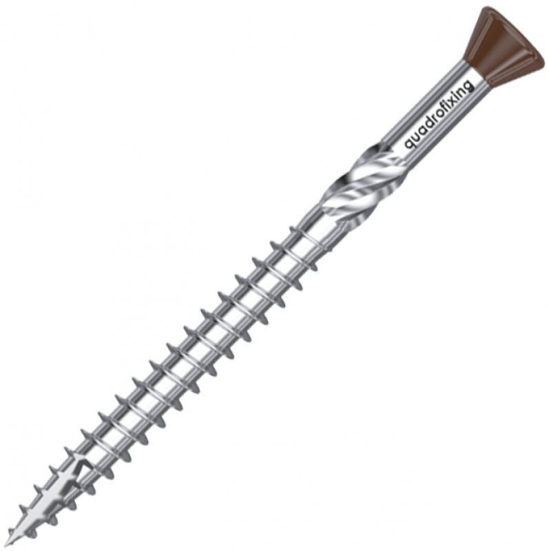 Decking screws 5,0 mm, stainless steel C2, brown, waxed (200 pcs. + bit)